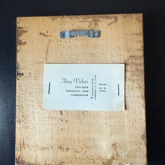 Vintage Mary Vickers Oil Painting on Wood Plaque White Daisy Floral Still Life - Picture 4 of 8